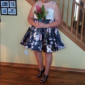 Custom floral plus size Hoco dress